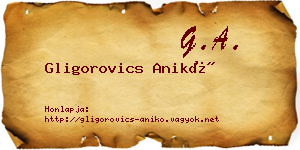 Gligorovics Anikó névjegykártya